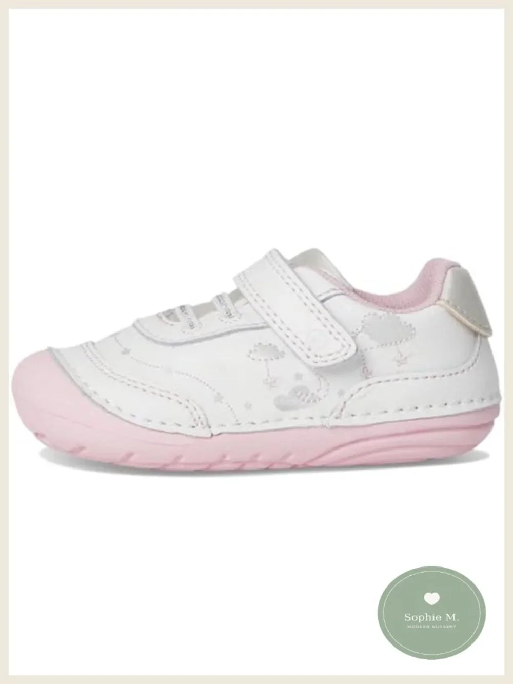 Toddler Girls Leather Sneakers Hook & Loop Closure APMA Approved